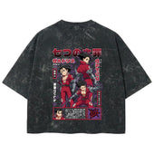 Playera streetwear premium de anime y gaming ExtraLife MX, corte boxy deluxe mineral wash heavyweight en color Acid Wash, moda urbana mexicana de culto.