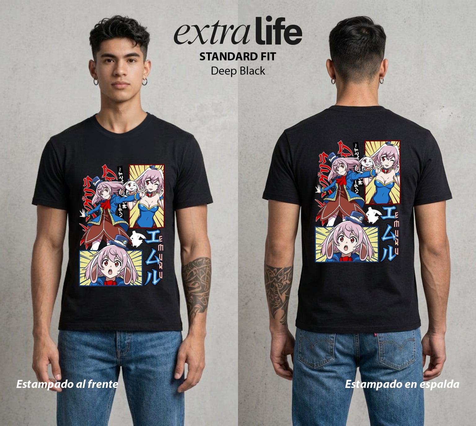La Frontera del Juego | El Hada del Juego #03970 - Playera Standard Fit | Deep Black - Foto en modelo