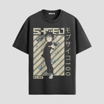 Playera urbana de anime y gaming ExtraLife MX, corte Standard Fit unisex ligero y transpirable en color Deep Black y Pure White, ropa de uso diario para gym y casual.