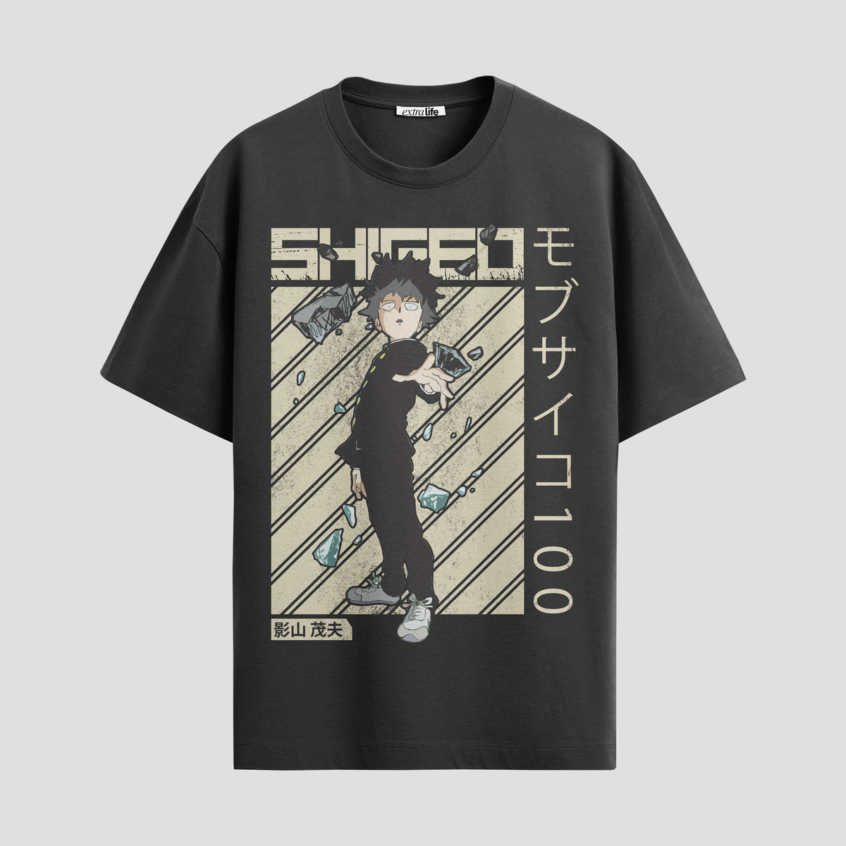 Playera urbana de anime y gaming ExtraLife MX, corte Classic Premium unisex ligero y transpirable en color Deep Black y Pure White, ropa de uso diario para gym y casual.