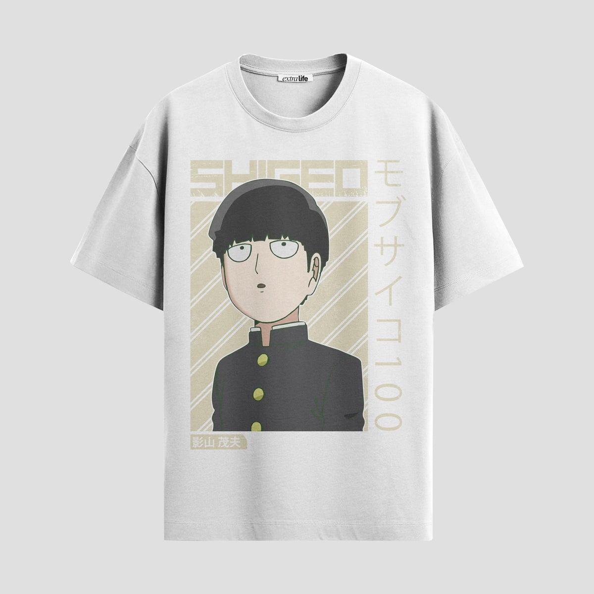 Playera urbana de anime y gaming ExtraLife MX, corte Classic Premium unisex ligero y transpirable en color Deep Black y Pure White, ropa de uso diario para gym y casual.