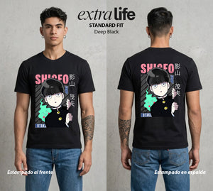 El Psiconico Reprimido | El Cien Por Ciento del Poder #03980 - Playera Standard Fit | Deep Black - Foto en modelo