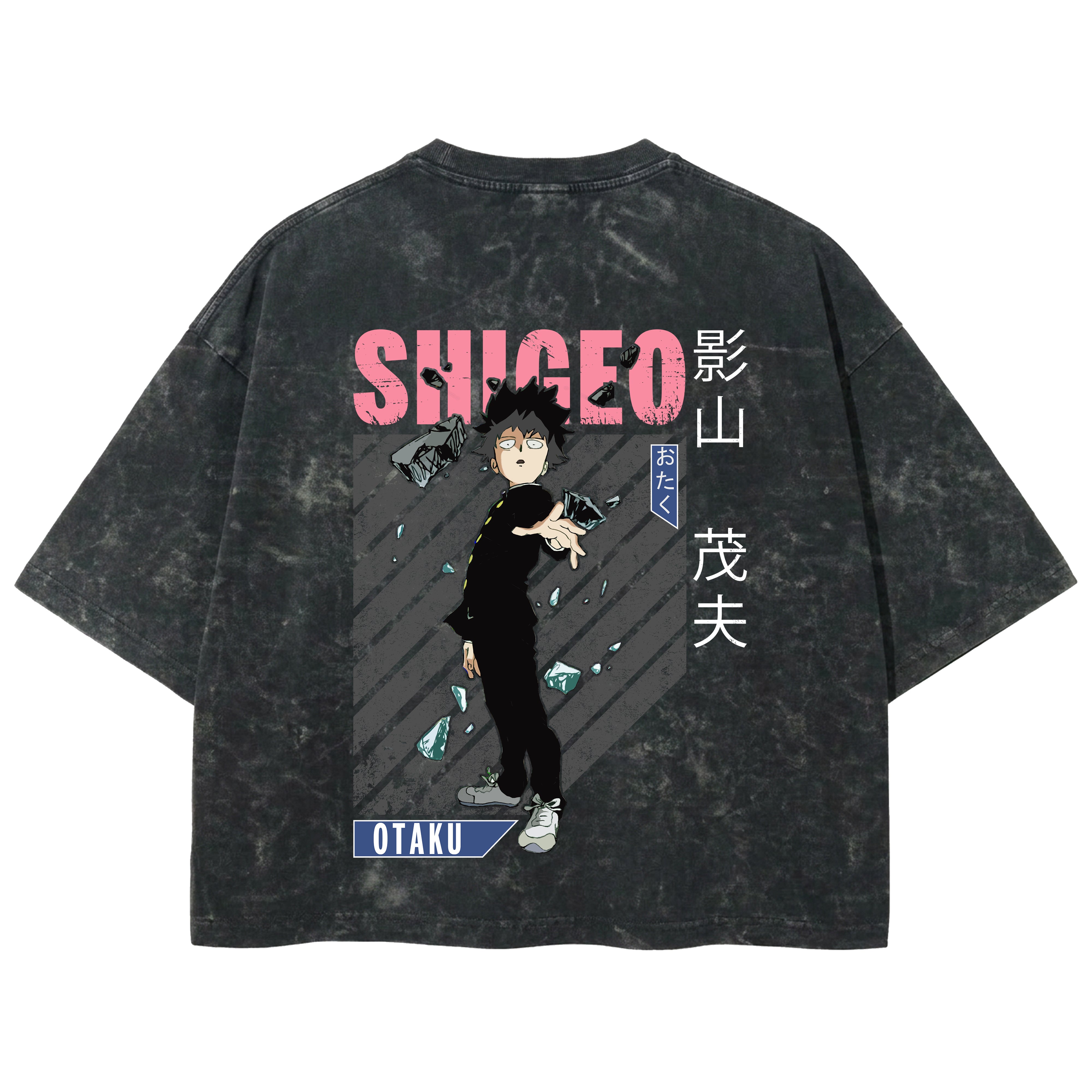 Playera streetwear premium de anime y gaming ExtraLife MX, corte boxy deluxe mineral wash heavyweight en color Acid Wash, moda urbana mexicana de culto.