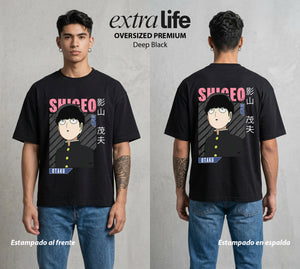 El Psiconico Reprimido | El Psiquico al Cien #03983 - Playera Oversized Premium | Deep Black - Foto en modelo