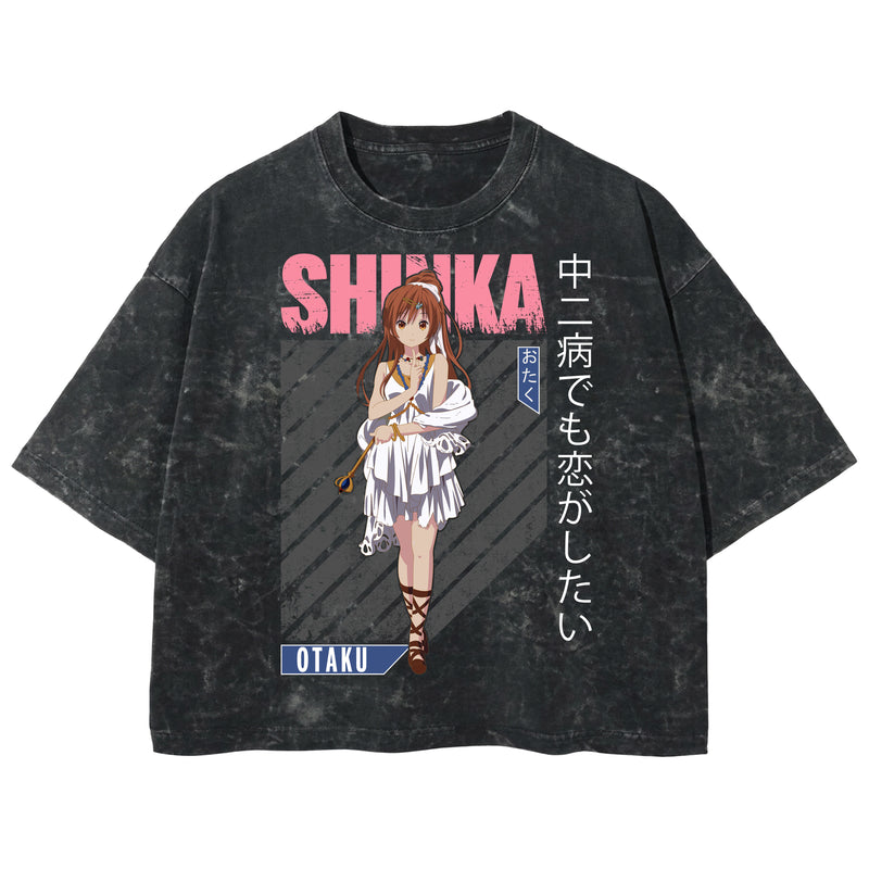 Playera streetwear premium de anime y gaming ExtraLife MX, corte boxy deluxe mineral wash heavyweight en color Acid Wash, moda urbana mexicana de culto.
