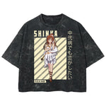 Playera streetwear premium de anime y gaming ExtraLife MX, corte boxy deluxe mineral wash heavyweight en color Acid Wash, moda urbana mexicana de culto.