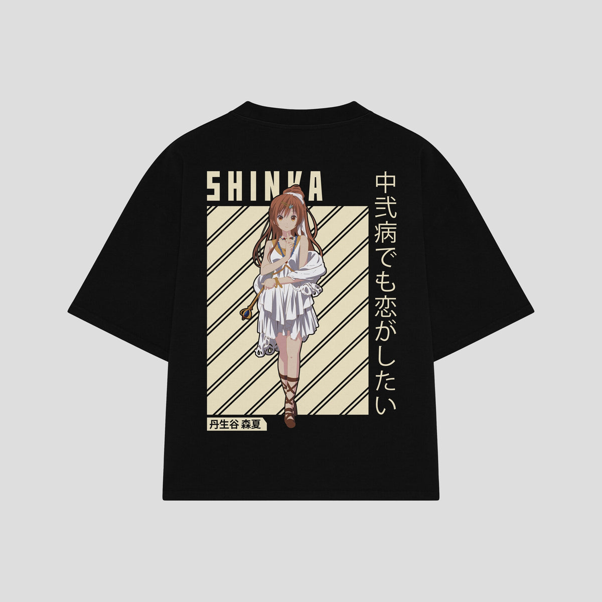 Playera streetwear premium de anime y gaming ExtraLife MX, corte oversized drop shoulder ligero y fresco en color Deep Black y Off-White, moda urbana mexicana de culto.