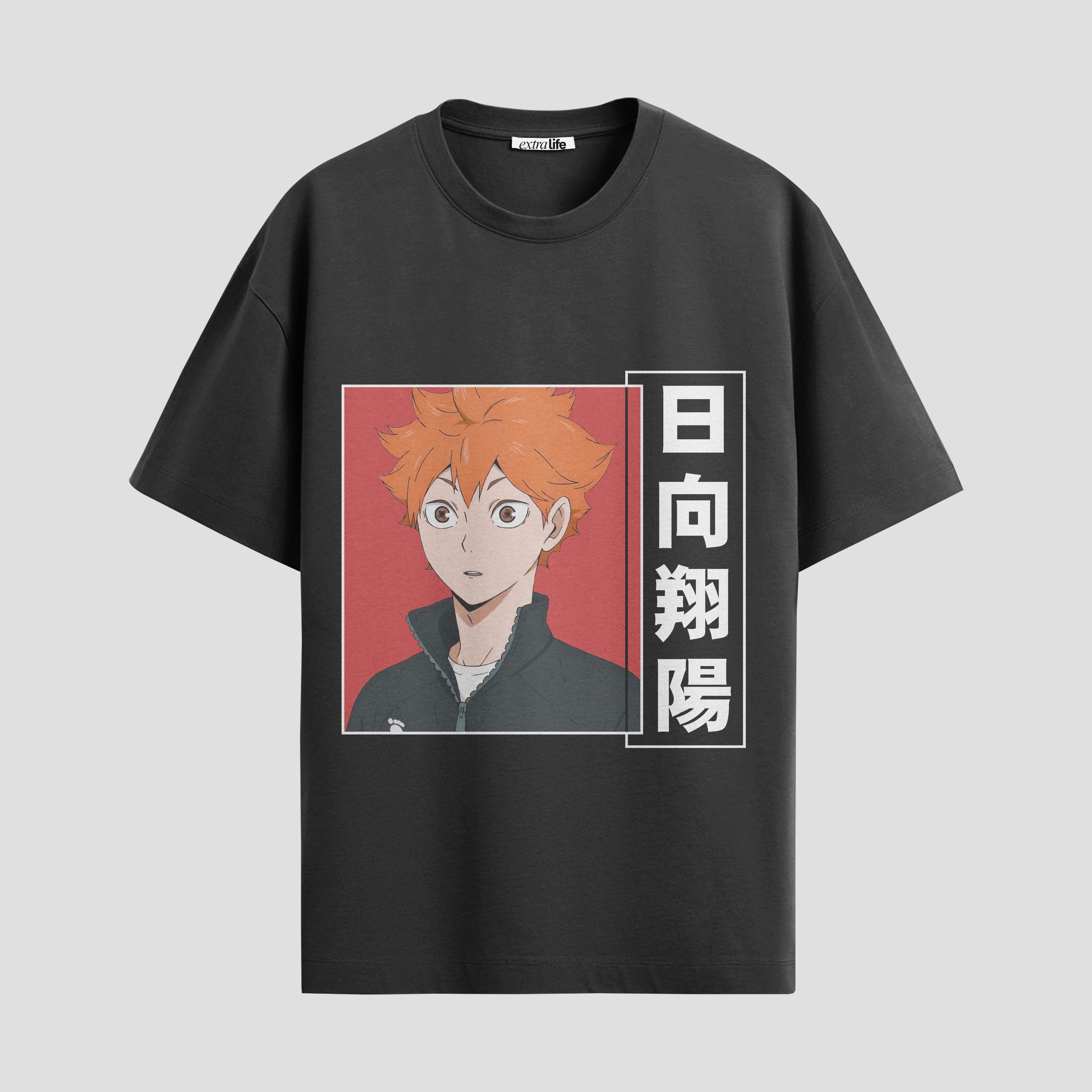 Playera urbana de anime y gaming ExtraLife MX, corte Standard Fit unisex ligero y transpirable en color Deep Black y Pure White, ropa de uso diario para gym y casual.