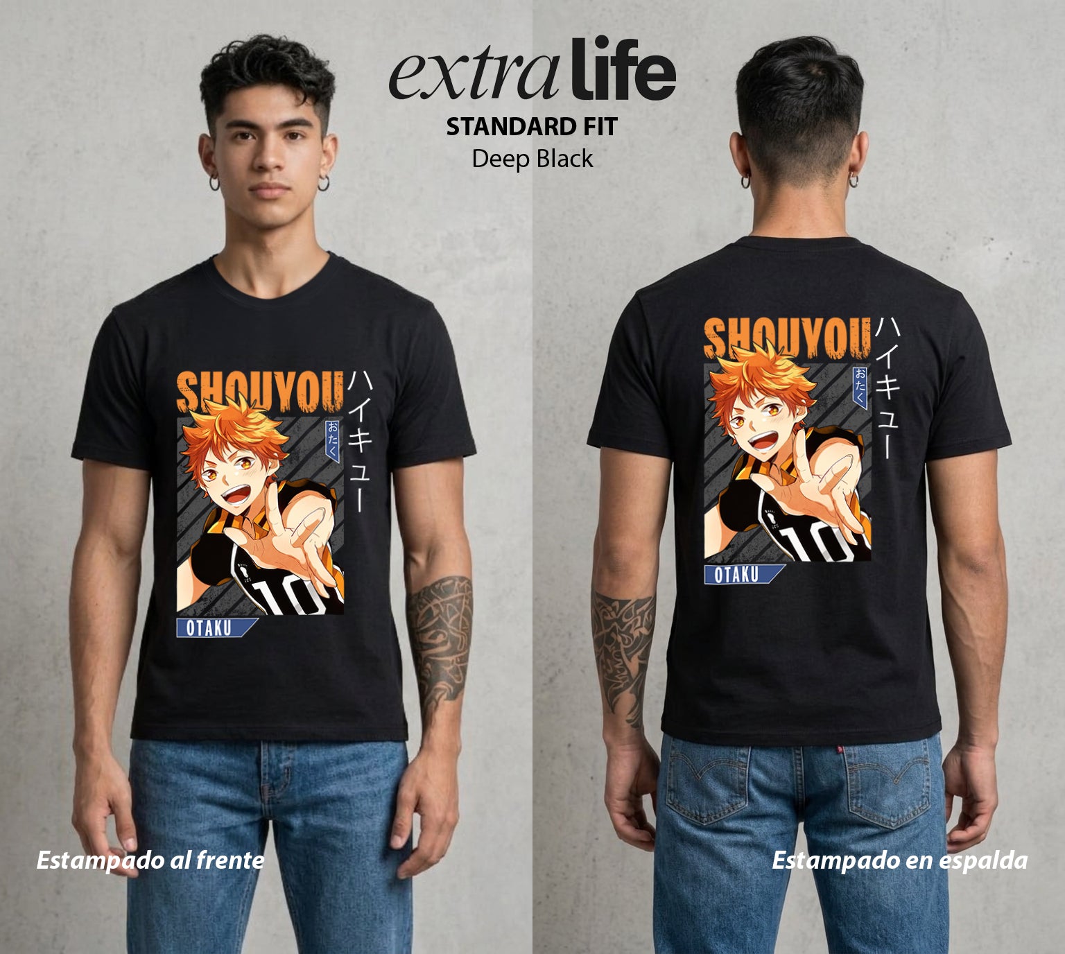 El Vuelo del Voleibol | El Amor Silencioso #04005 - Playera Standard Fit | Deep Black - Foto en modelo