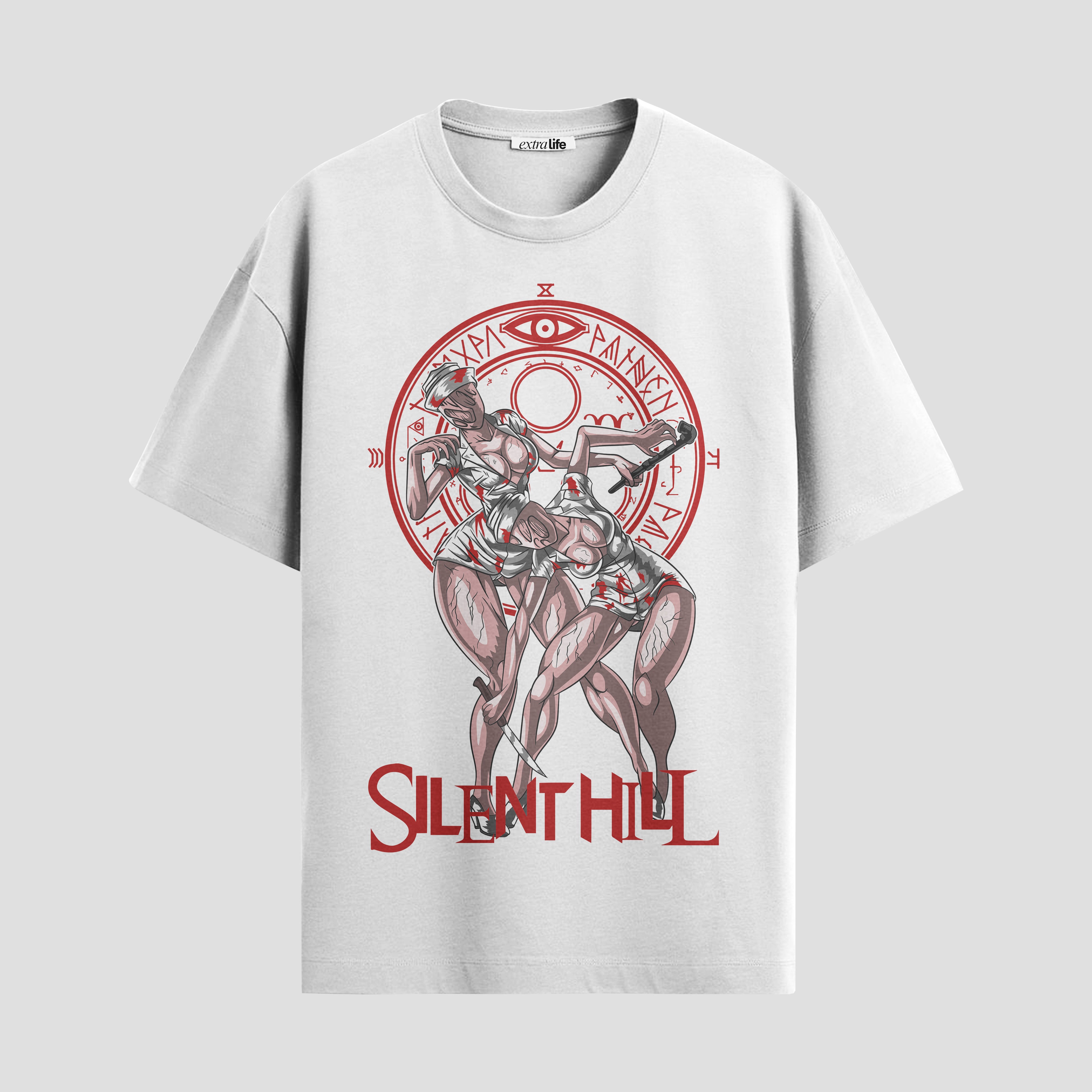 Playera urbana de anime y gaming ExtraLife MX, corte Standard Fit unisex ligero y transpirable en color Deep Black y Pure White, ropa de uso diario para gym y casual.