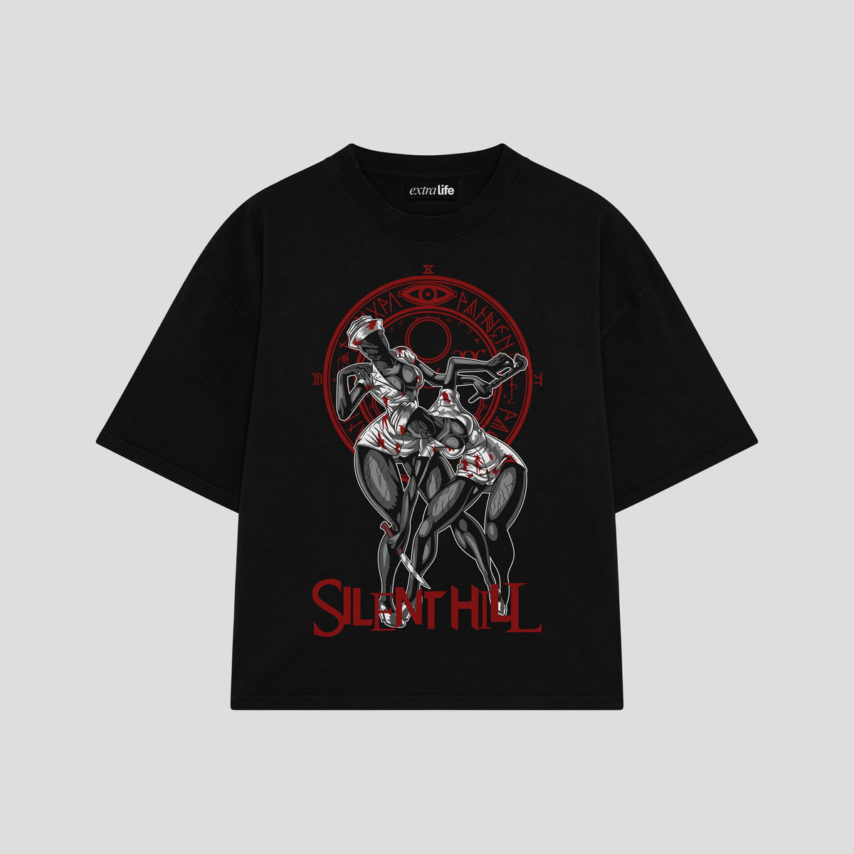 Playera streetwear premium de anime y gaming ExtraLife MX, corte oversized drop shoulder ligero y fresco en color Deep Black y Off-White, moda urbana mexicana de culto.