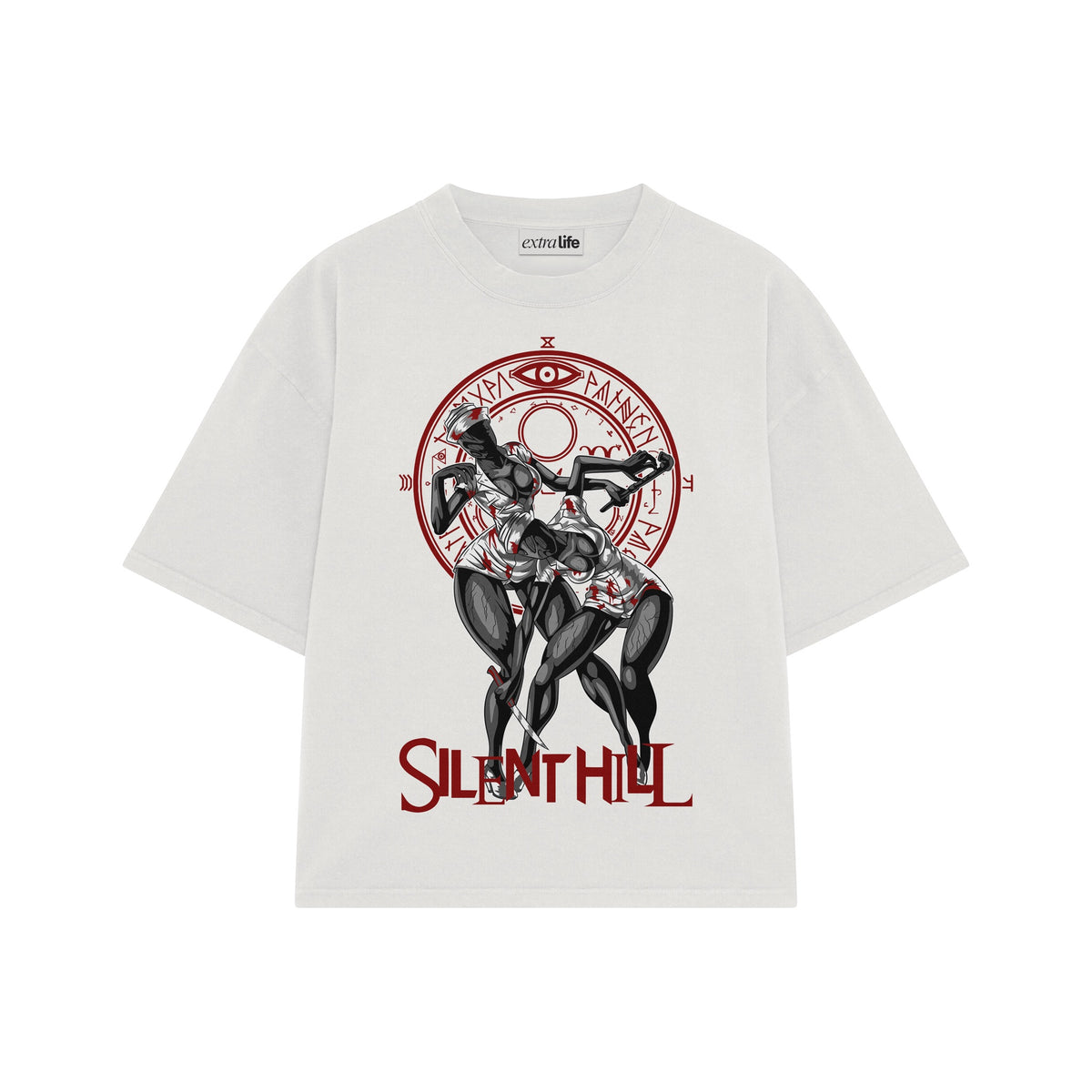 Playera streetwear premium de anime y gaming ExtraLife MX, corte oversized drop shoulder ligero y fresco en color Deep Black y Off-White, moda urbana mexicana de culto.