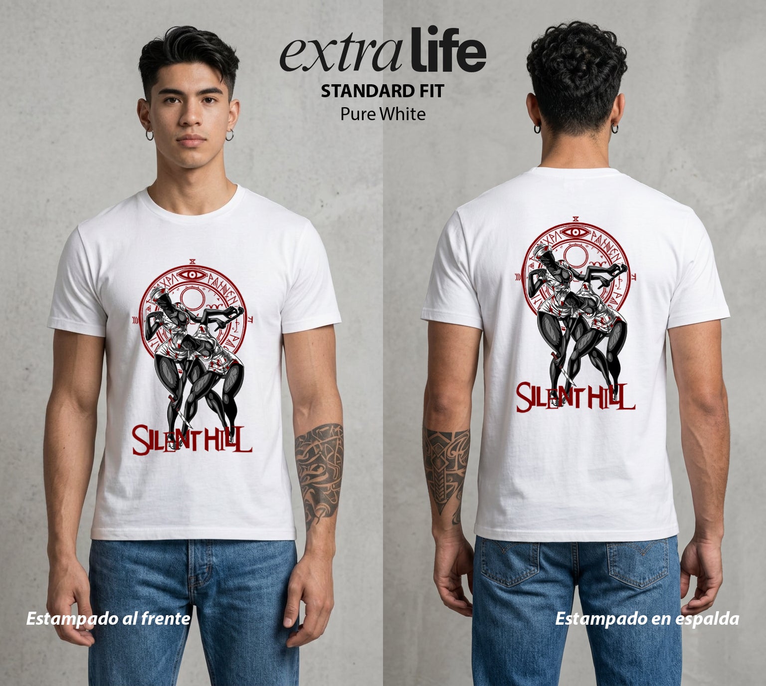 La Niebla del Horror | Silent Hill Nurses #04011 - Playera Standard Fit | Pure White - Foto en modelo