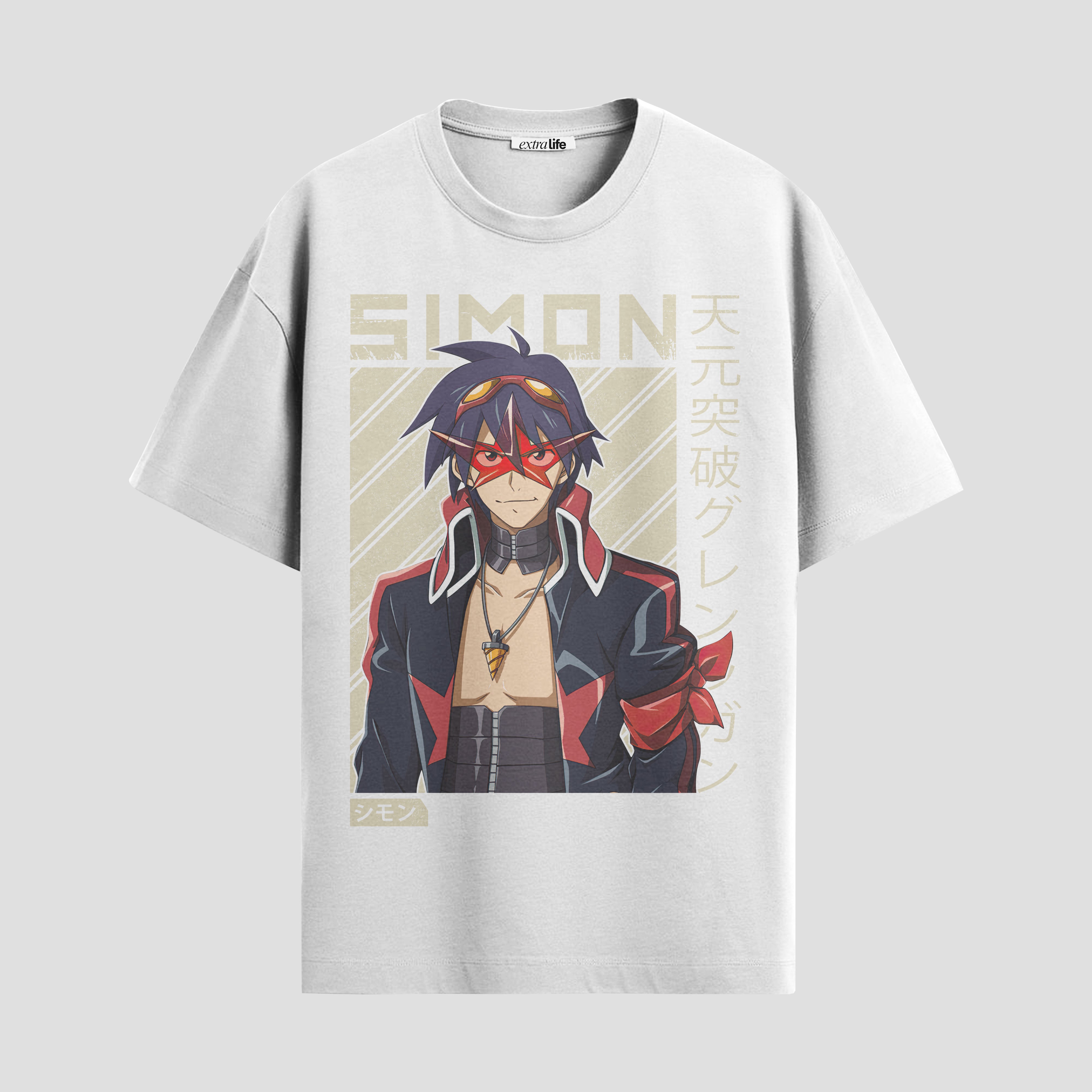 Playera urbana de anime y gaming ExtraLife MX, corte Standard Fit unisex ligero y transpirable en color Deep Black y Pure White, ropa de uso diario para gym y casual.