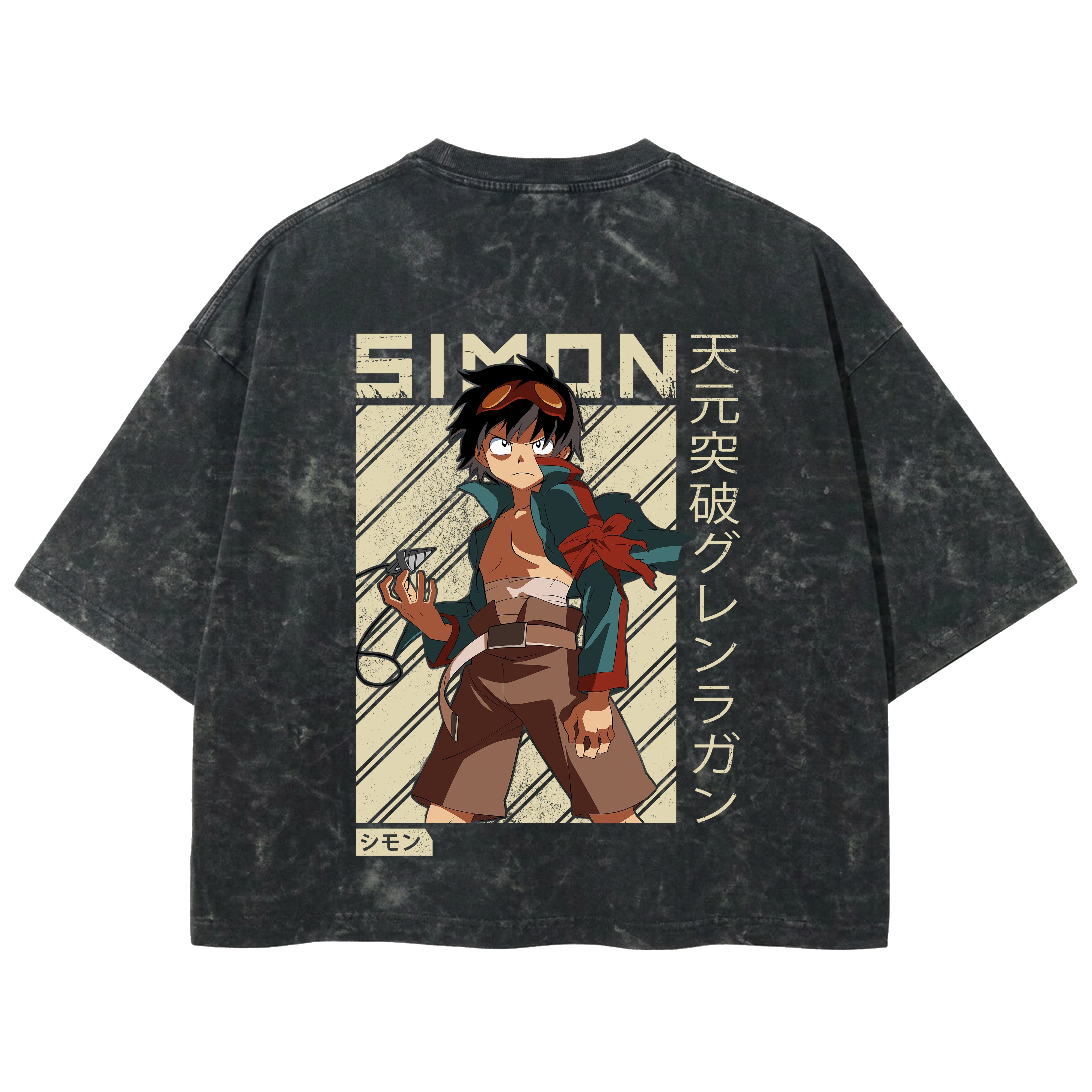 Playera streetwear premium de anime y gaming ExtraLife MX, corte boxy deluxe mineral wash heavyweight en color Acid Wash, moda urbana mexicana de culto.