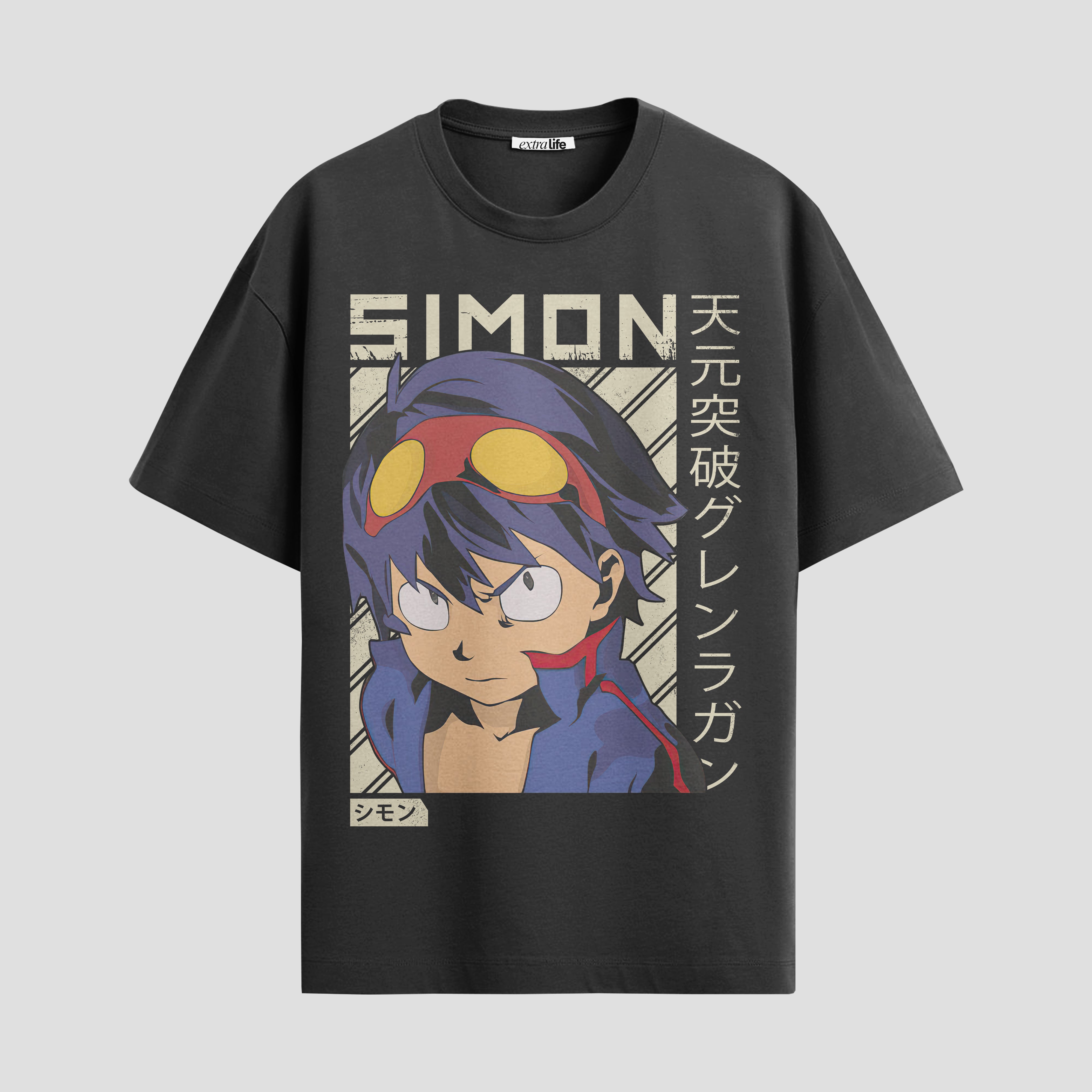 Playera urbana de anime y gaming ExtraLife MX, corte Standard Fit unisex ligero y transpirable en color Deep Black y Pure White, ropa de uso diario para gym y casual.