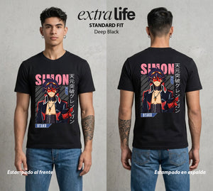 Mas Alla del Cielo | La Broca del Cielo #04018 - Playera Standard Fit | Deep Black - Foto en modelo