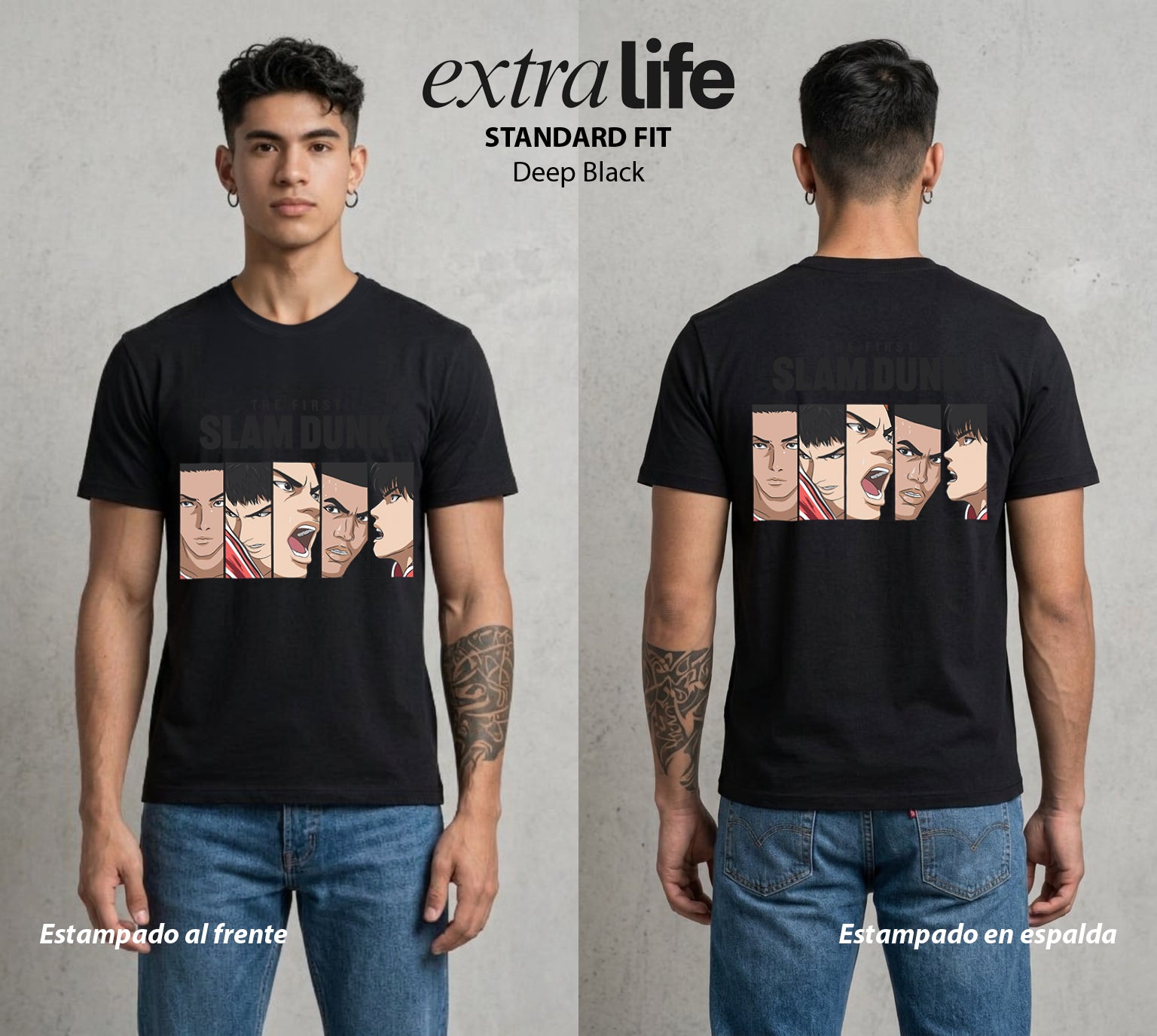 La Cancha del Destino | El Equipo del Bien #04022 - Playera Standard Fit | Deep Black - Foto en modelo