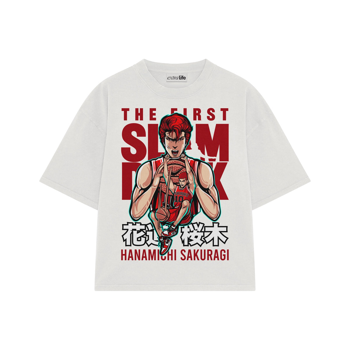 Playera streetwear premium de anime y gaming ExtraLife MX, corte oversized drop shoulder ligero y fresco en color Deep Black y Off-White, moda urbana mexicana de culto.