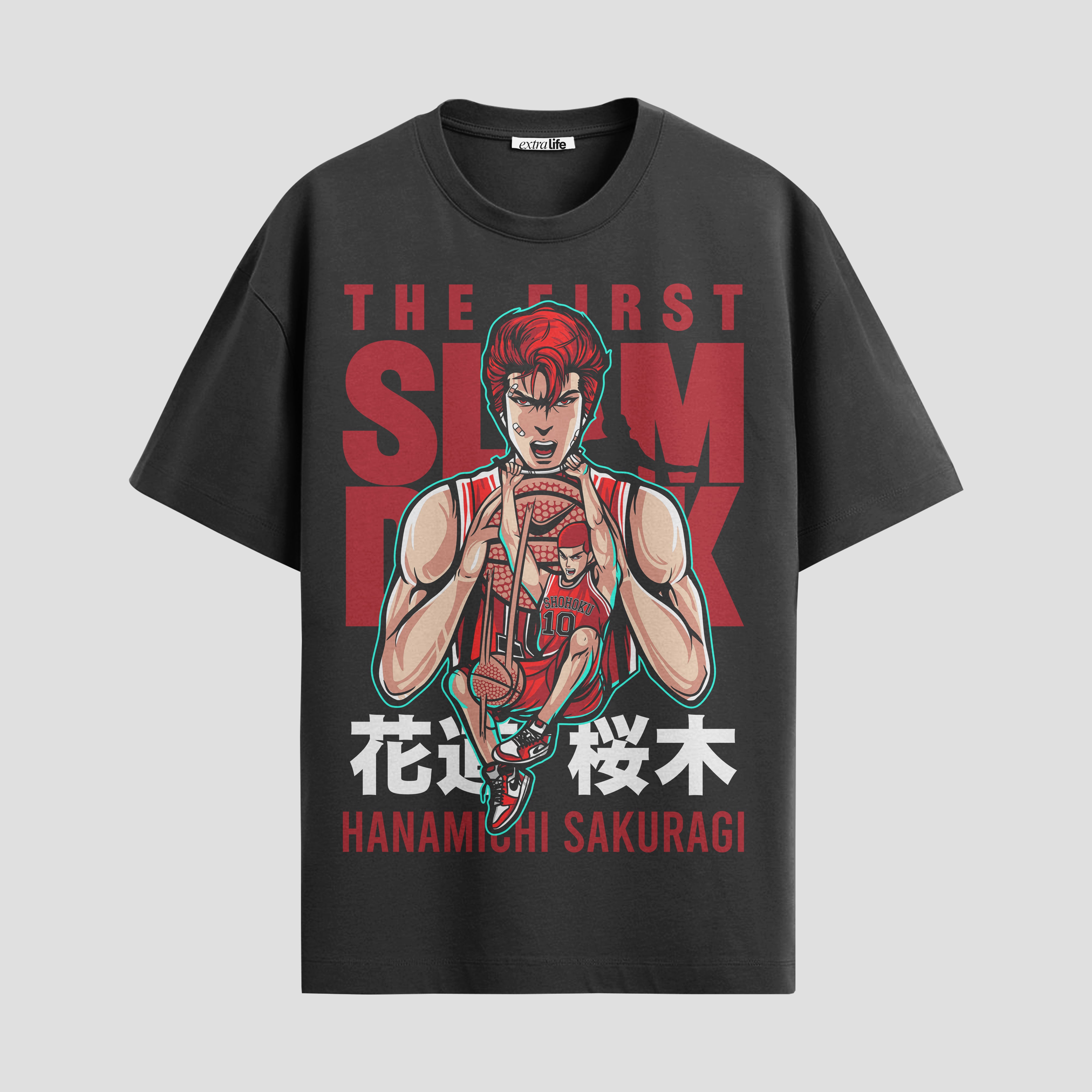 Playera urbana de anime y gaming ExtraLife MX, corte Standard Fit unisex ligero y transpirable en color Deep Black y Pure White, ropa de uso diario para gym y casual.