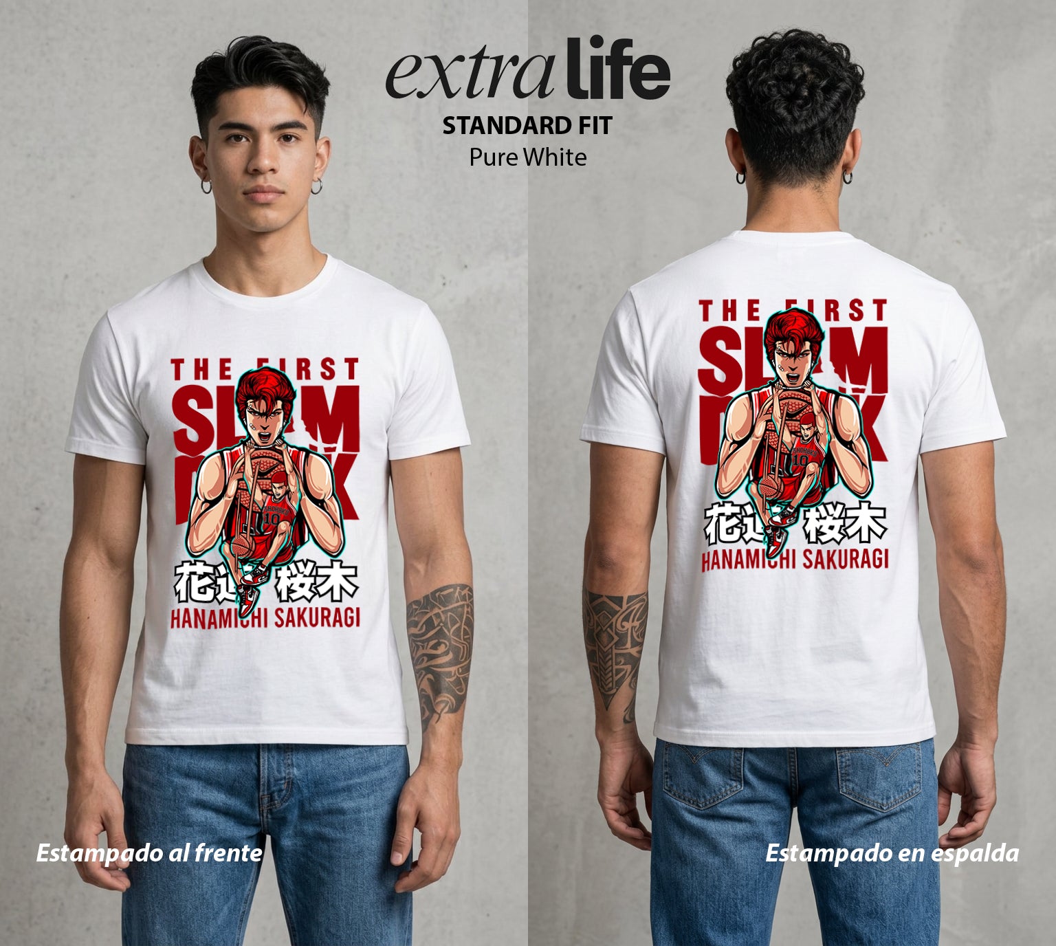 La Cancha del Destino | El Genio Novato #04023 - Playera Standard Fit | Pure White - Foto en modelo