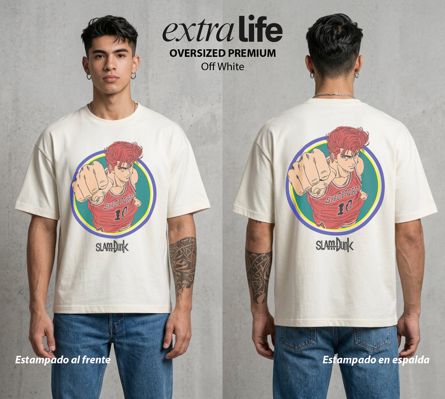 La Cancha del Destino | El Aprendiz del Tablero #04027 - Playera Oversized Premium | Off White - Foto en modelo