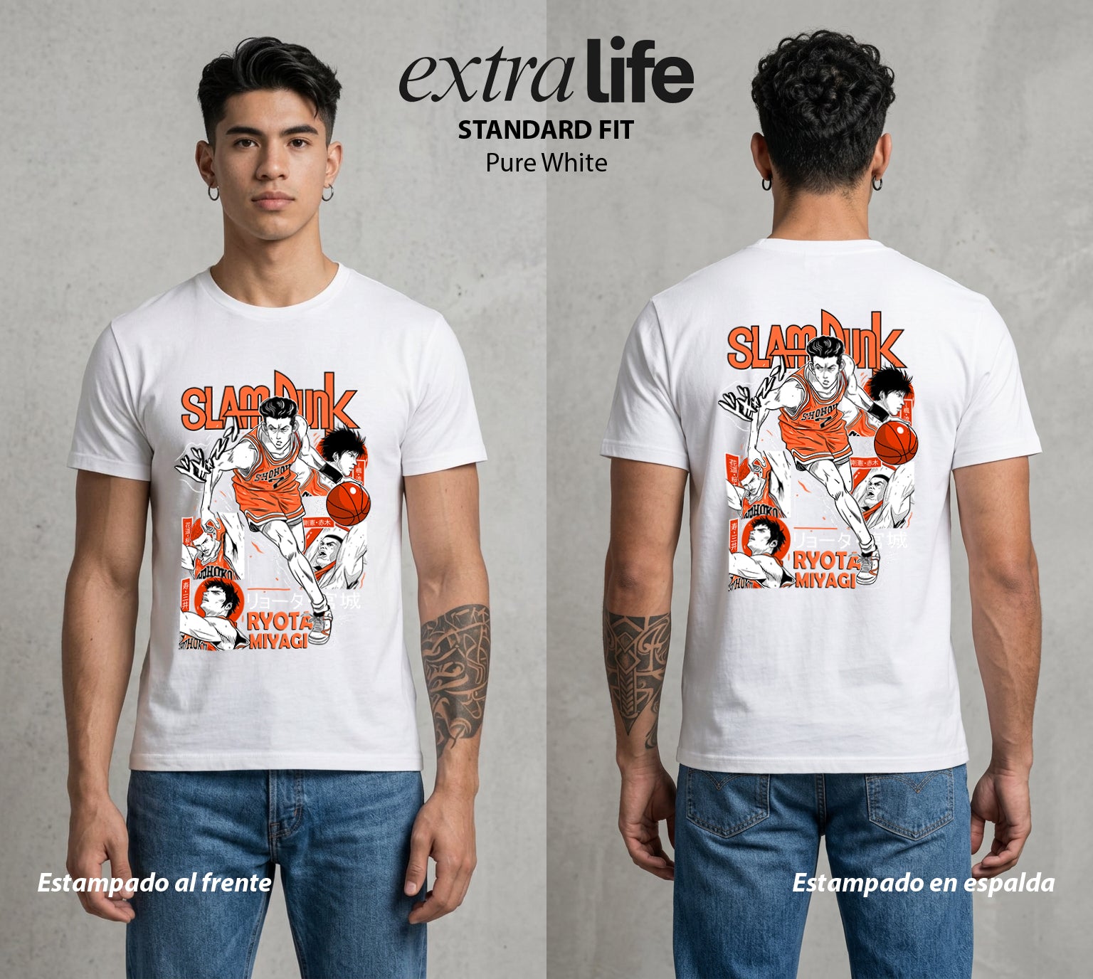 La Cancha del Destino | El Punto Guardia del Bien #04034 - Playera Standard Fit | Pure White - Foto en modelo