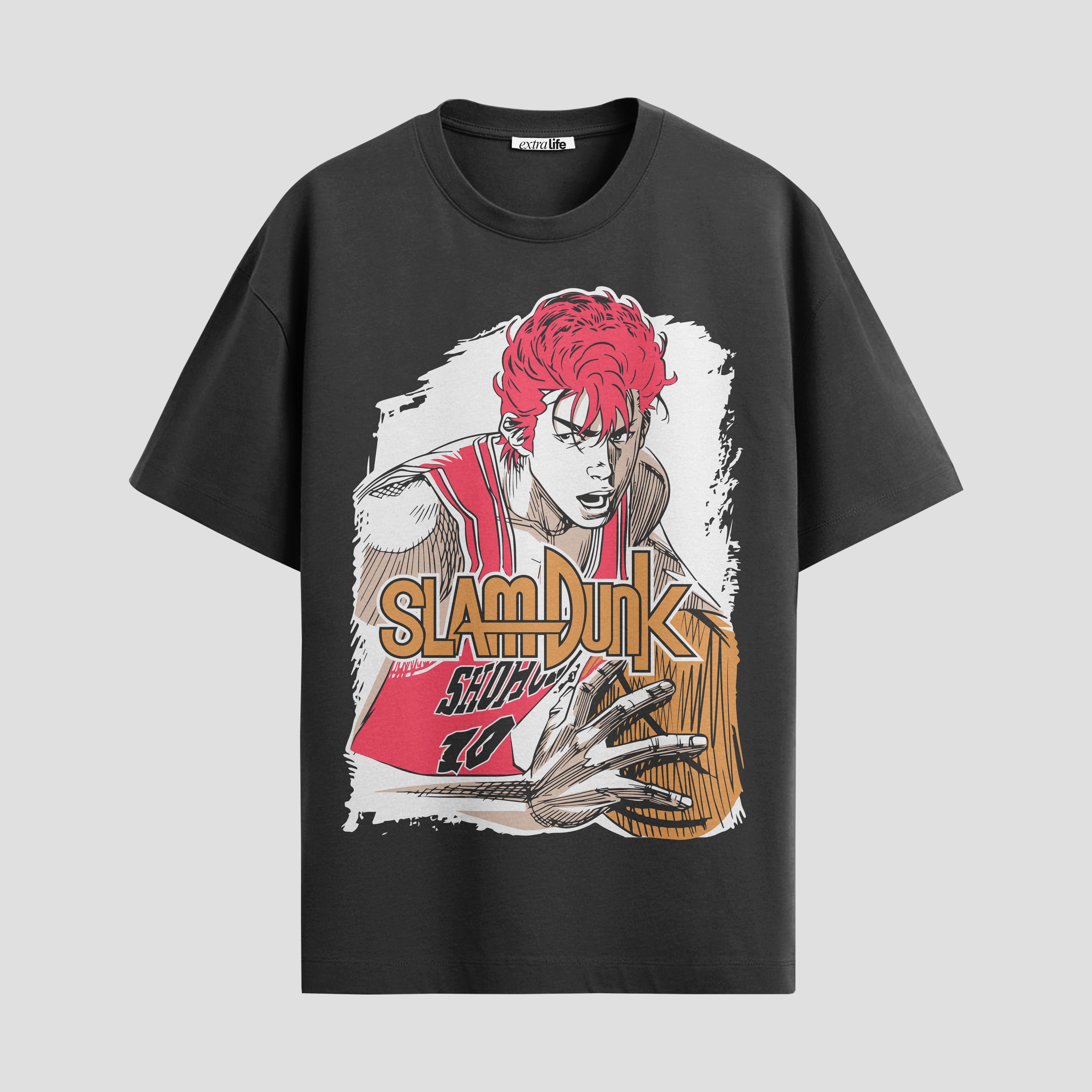 Playera urbana de anime y gaming ExtraLife MX, corte Standard Fit unisex ligero y transpirable en color Deep Black y Pure White, ropa de uso diario para gym y casual.
