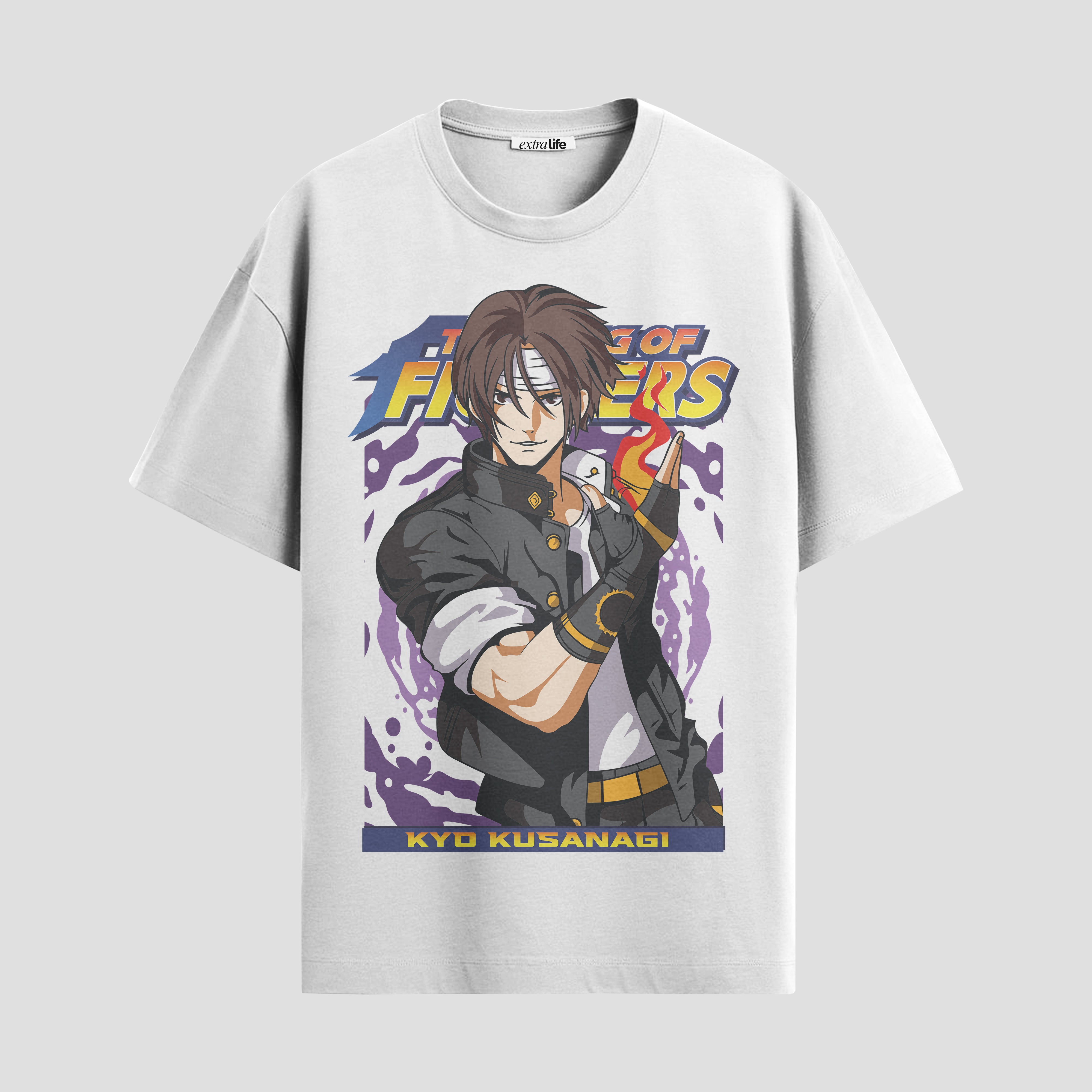 Playera urbana de anime y gaming ExtraLife MX, corte Standard Fit unisex ligero y transpirable en color Deep Black y Pure White, ropa de uso diario para gym y casual.