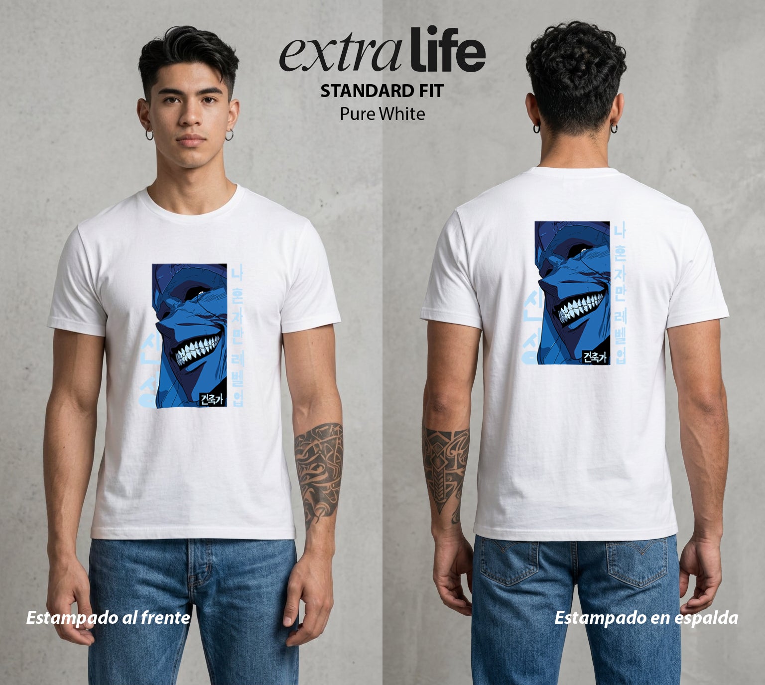 El Cazador Solitario | La Estatua del Poder #04046 - Playera Standard Fit | Pure White - Foto en modelo