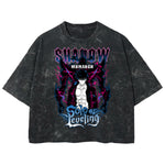 Playera streetwear premium de anime y gaming ExtraLife MX, corte boxy deluxe mineral wash heavyweight en color Acid Wash, moda urbana mexicana de culto.