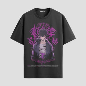 Playera urbana de anime y gaming ExtraLife MX, corte Standard Fit unisex ligero y transpirable en color Deep Black y Pure White, ropa de uso diario para gym y casual.