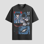 Playera urbana de anime y gaming ExtraLife MX, corte Standard Fit unisex ligero y transpirable en color Deep Black y Pure White, ropa de uso diario para gym y casual.