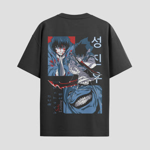 Playera urbana de anime y gaming ExtraLife MX, corte Standard Fit unisex ligero y transpirable en color Deep Black y Pure White, ropa de uso diario para gym y casual.