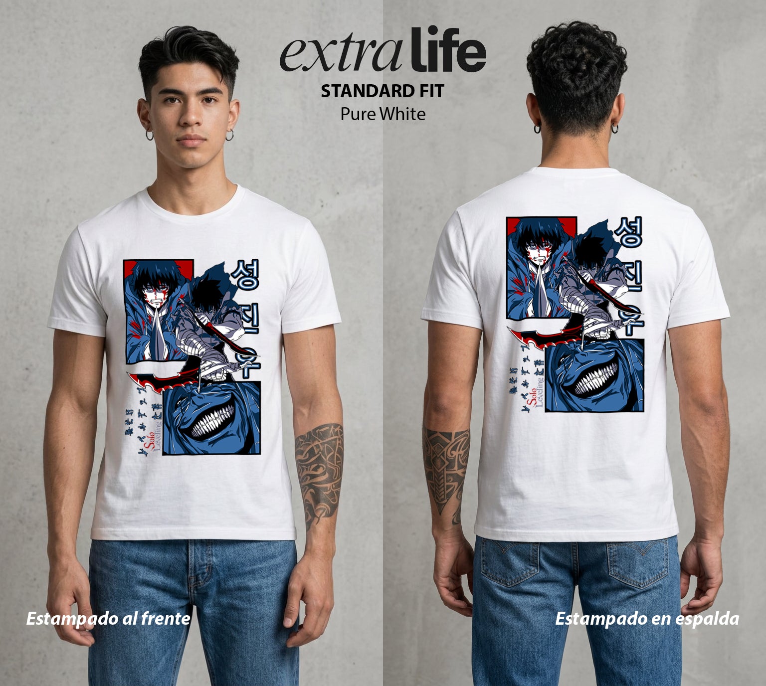 El Cazador Solitario | El Ascenso del Solitario #04051 - Playera Standard Fit | Pure White - Foto en modelo