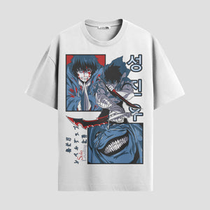 Playera urbana de anime y gaming ExtraLife MX, corte Standard Fit unisex ligero y transpirable en color Deep Black y Pure White, ropa de uso diario para gym y casual.