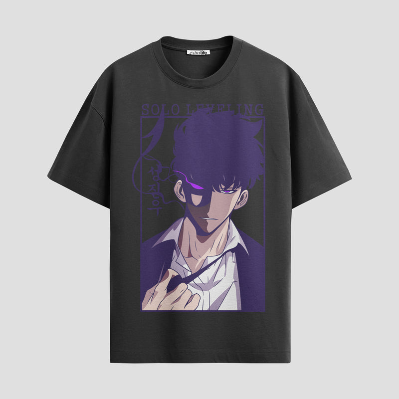 Playera urbana de anime y gaming ExtraLife MX, corte Standard Fit unisex ligero y transpirable en color Deep Black y Pure White, ropa de uso diario para gym y casual.