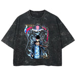 Playera streetwear premium de anime y gaming ExtraLife MX, corte boxy deluxe mineral wash heavyweight en color Acid Wash, moda urbana mexicana de culto.