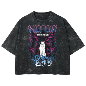 Playera streetwear premium de anime y gaming ExtraLife MX, corte boxy deluxe mineral wash heavyweight en color Acid Wash, moda urbana mexicana de culto.