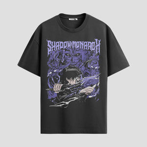 Playera urbana de anime y gaming ExtraLife MX, corte Standard Fit unisex ligero y transpirable en color Deep Black y Pure White, ropa de uso diario para gym y casual.
