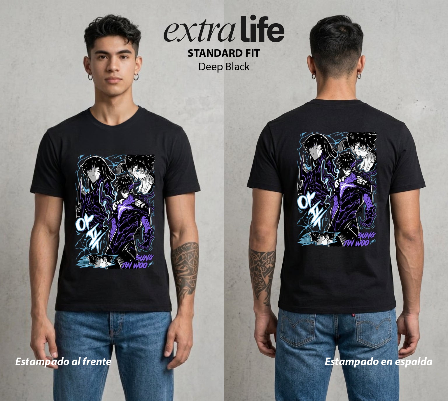 El Cazador Solitario | El Ascenso del Solitario #04061 - Playera Standard Fit | Deep Black - Foto en modelo