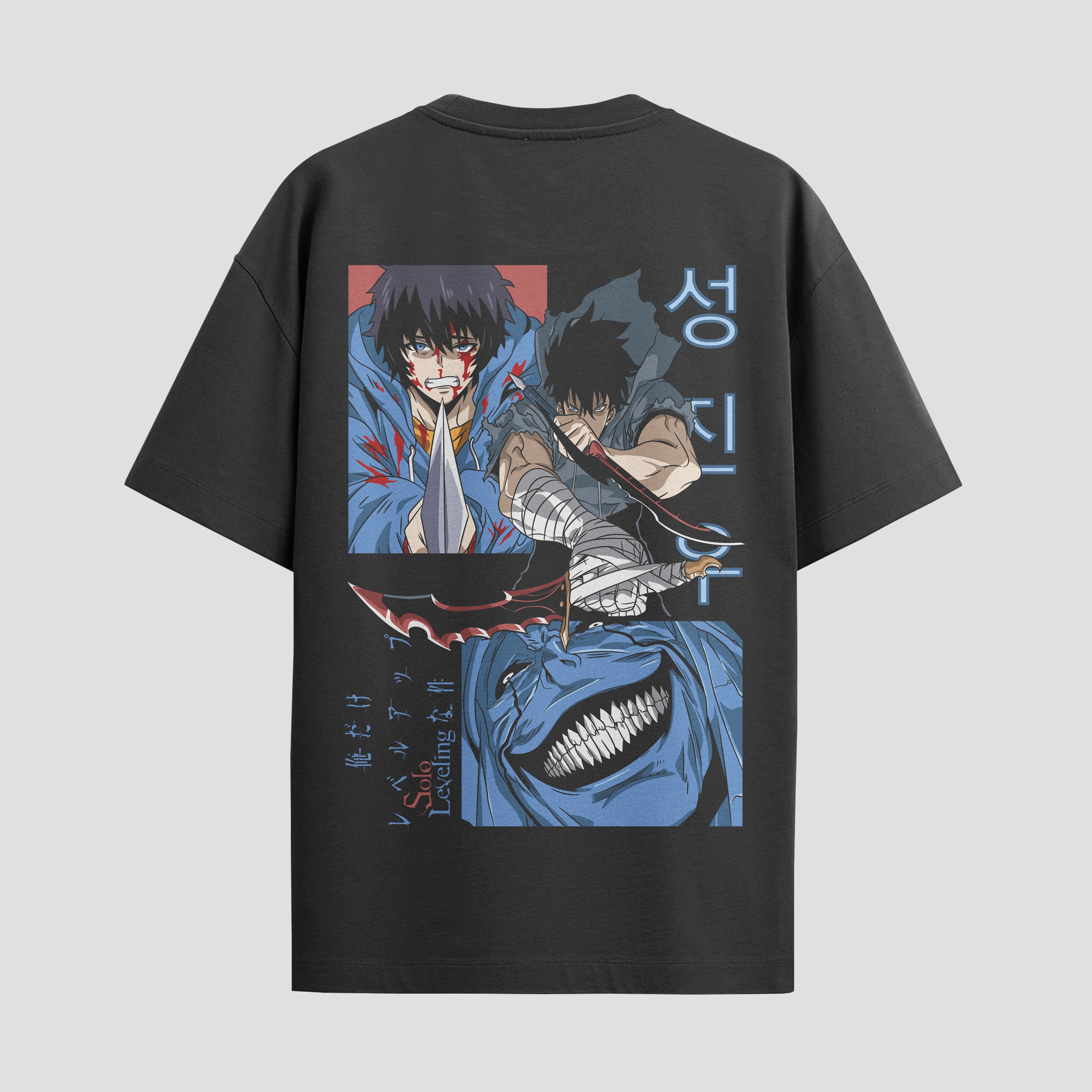 Playera urbana de anime y gaming ExtraLife MX, corte Standard Fit unisex ligero y transpirable en color Deep Black y Pure White, ropa de uso diario para gym y casual.