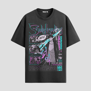 Playera urbana de anime y gaming ExtraLife MX, corte Standard Fit unisex ligero y transpirable en color Deep Black y Pure White, ropa de uso diario para gym y casual.