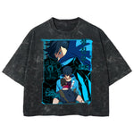 Playera streetwear premium de anime y gaming ExtraLife MX, corte boxy deluxe mineral wash heavyweight en color Acid Wash, moda urbana mexicana de culto.
