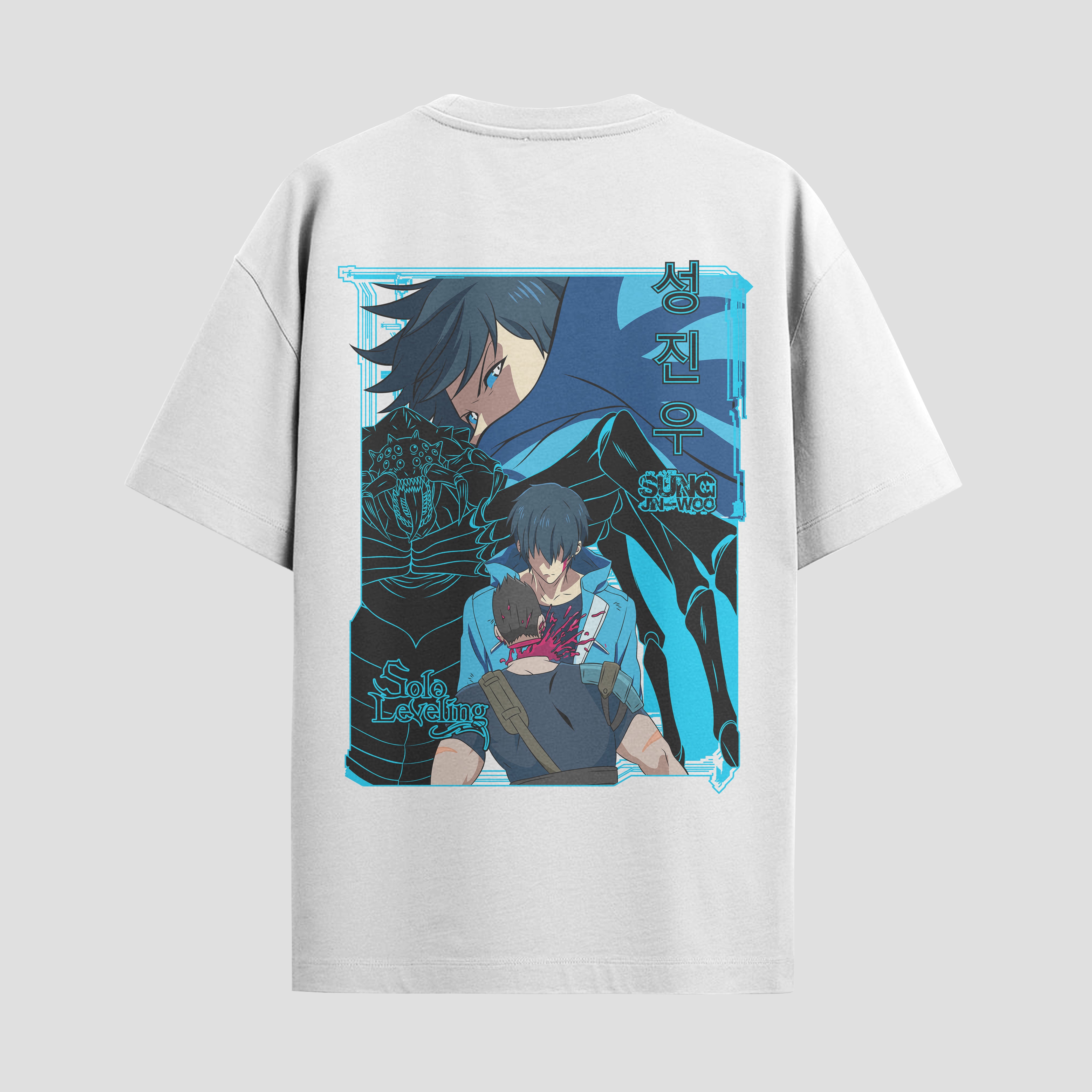 Playera urbana de anime y gaming ExtraLife MX, corte Standard Fit unisex ligero y transpirable en color Deep Black y Pure White, ropa de uso diario para gym y casual.
