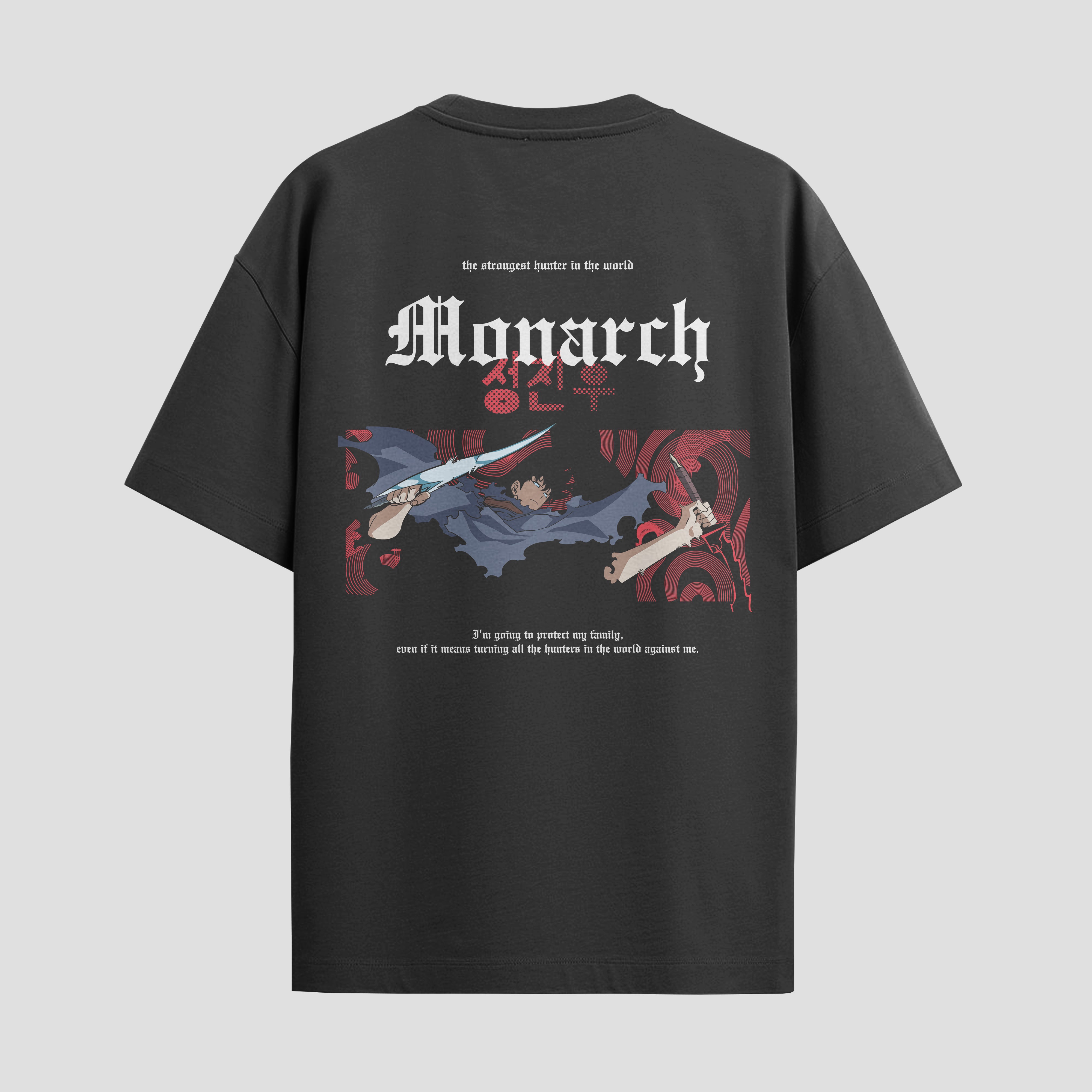 Playera urbana de anime y gaming ExtraLife MX, corte Standard Fit unisex ligero y transpirable en color Deep Black y Pure White, ropa de uso diario para gym y casual.