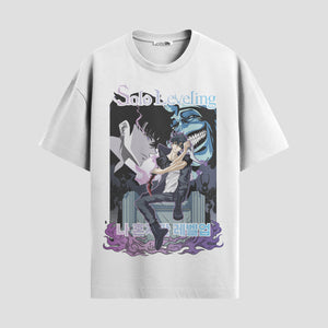 Playera urbana de anime y gaming ExtraLife MX, corte Standard Fit unisex ligero y transpirable en color Deep Black y Pure White, ropa de uso diario para gym y casual.
