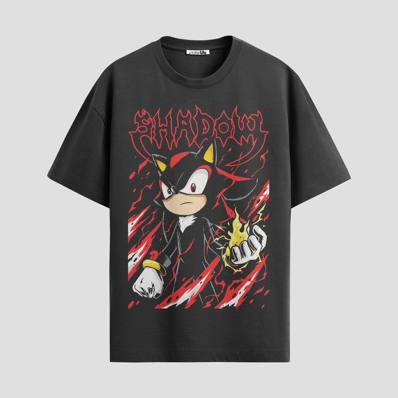 Playera urbana de anime y gaming ExtraLife MX, corte Standard Fit unisex ligero y transpirable en color Deep Black y Pure White, ropa de uso diario para gym y casual.