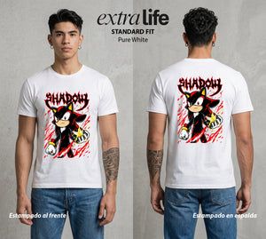 La Velocidad del Erizo | La Sombra del Erizo #04074 - Playera Standard Fit | Pure White - Foto en modelo