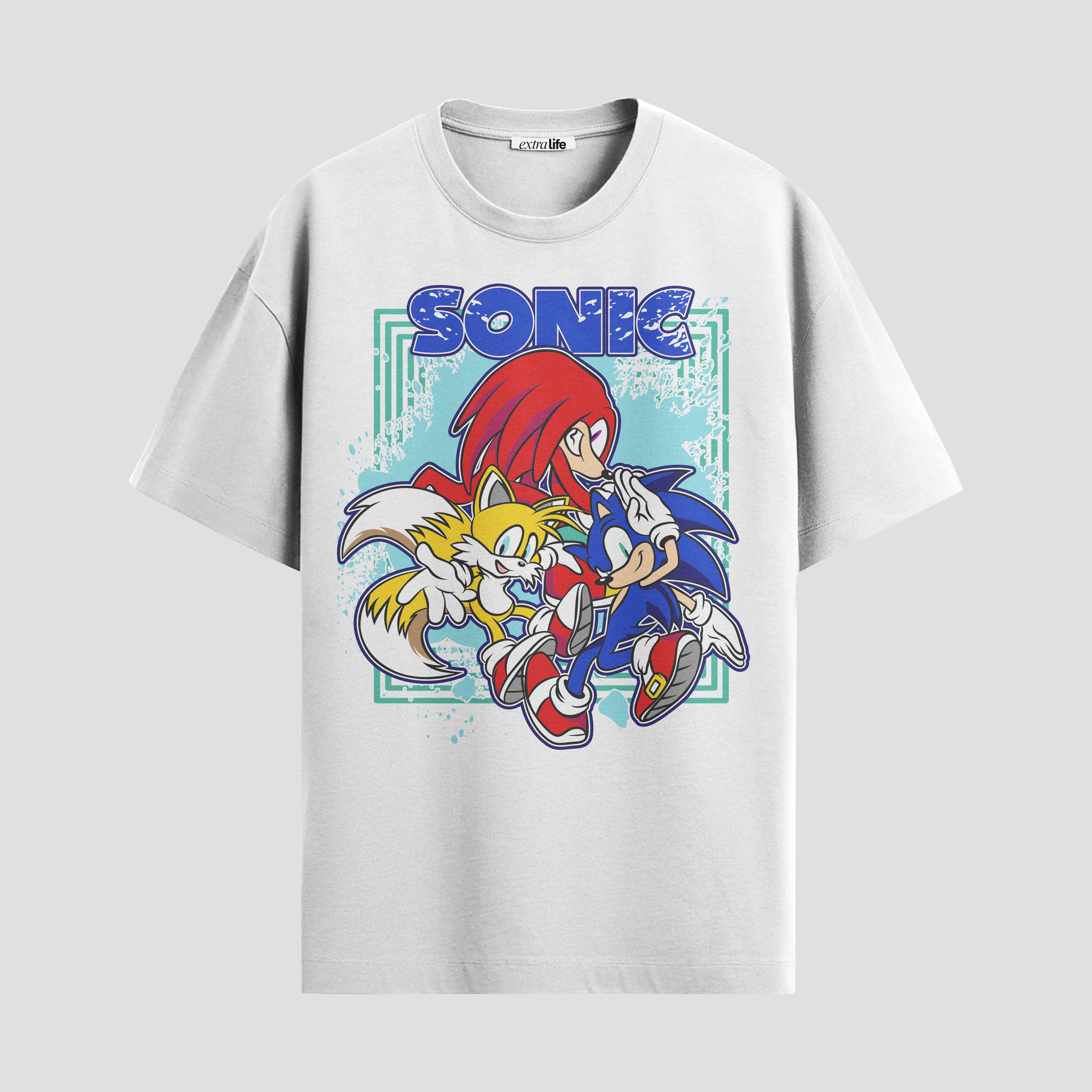Playera urbana de anime y gaming ExtraLife MX, corte Standard Fit unisex ligero y transpirable en color Deep Black y Pure White, ropa de uso diario para gym y casual.